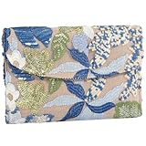 XquiziFit Clutch Purses for Women Floral Evening Clutch Purses for Party Embroidery Sequin Beaded Womens Purse Blue