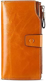 LJPXMAT Borsa delle donne, Portafoglio delle donne Portafiltro in vera pelle femminile Portafogli lunghi femminili Donne con cerniera Borsa da donna Supporto per carte Soldi Borsa Borse per sacchi tel