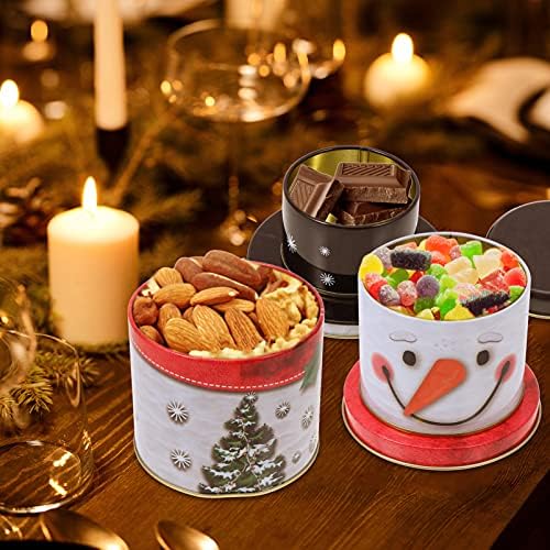 DOITOOL 1Pc Christmas Eve Gift Stacking Boxes, Christmas Tinplate Box with Lids, Creative Christmas Decorations Storage Iron Box for Cookie Candy Biscuit Chocolate and Card Coin ( Snowman )