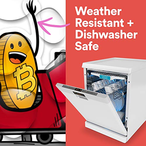 Stickeroonie Bitcoin Vinyl Sticker, Bitcoin on a Roller Coaster Ride, 4 x 4 Inches Size - Image 4