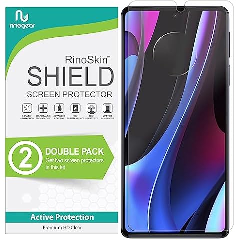 RinoGear (2-Pack) Screen Protector for Motorola Edge Screen Protector [Flexible Clear Film] Case Friendly Accessories Cover