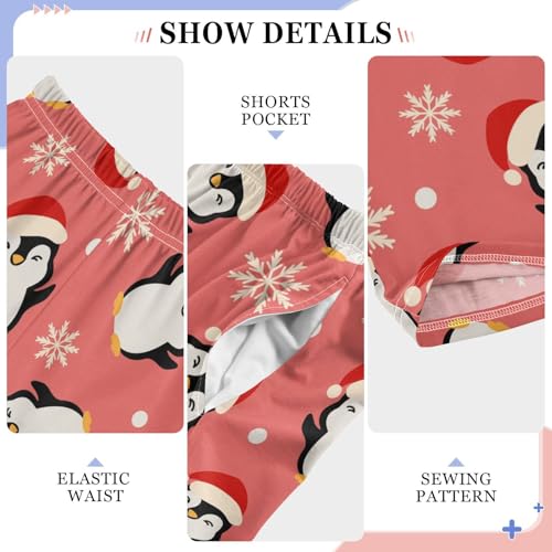 Boys' Pants Penguins Christmas Funny Snowflakes Long Bottoms Jogger Pants Elastic Waist Trousers with Pockets S-XL4
