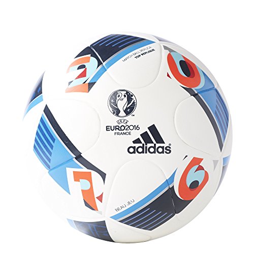 adidas Performance Euro 16 Top Replique Soccer Ball, White/Bright Blue/Night Indigo, Size 5