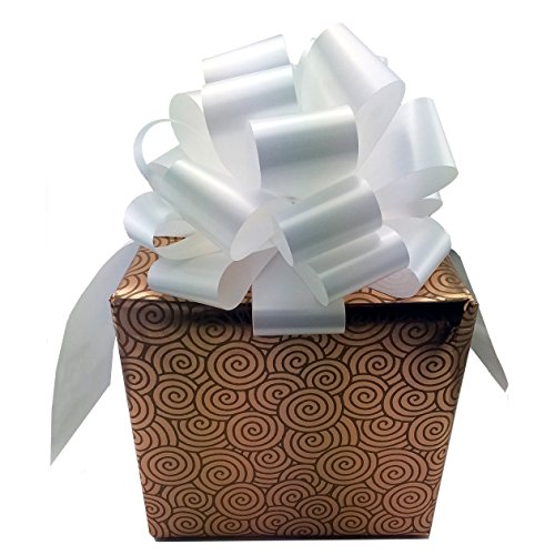 Large White Ribbon Pull Bows - 9" Wide, Set Of 6, Wedding Decor, 4Th Of July, Christmas, Bows For Gifts, Bows For Gifts, Decor Ribbons, Reception, Anniversary #TOP3