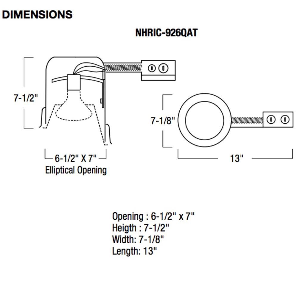 Nora Lighting NHIC-926QAT Quick Connect IC Air-Tight 6 Inch Sloped Ceiling Housing