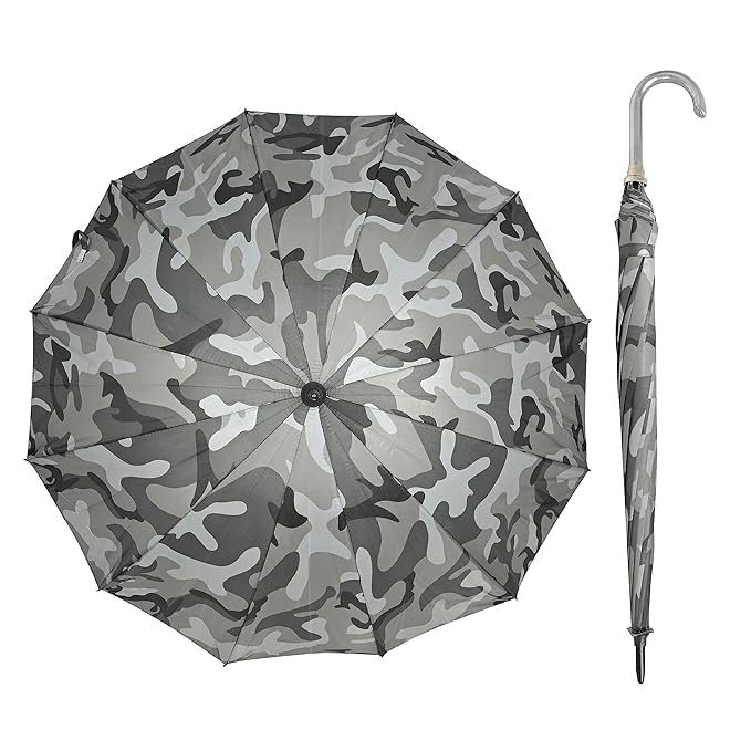 Purple Camouflage Military Print Umbrella for Men & Women, Windproof Waterproof Heavy Duty Stick Umbrella with Large Canopy, Strong Frame Long Handle-image-39