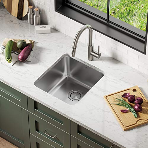 KRAUS Dex 17-inch Undermount 16 Gauge Stainless Steel Single Bowl Kitchen Sink, KA1US17B - image 7