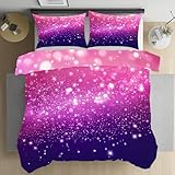 Kntnshac Fantasie Sternenhimmel Kühlende Bettwäsche Bügelfrei 3teilig, Universum Galaxis...