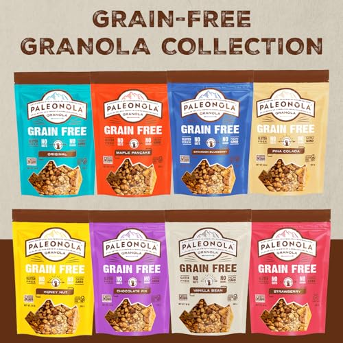 Image of Paleonola Original & Vanilla Bean Grain-Free Granola, Variety Pack of 2 (10 Oz Resealable Bag Each) - Gluten, Soy, and Dairy-Free, Grainless Paleo Granola - Perfect for Breakfasts or Smoothie Toppings
