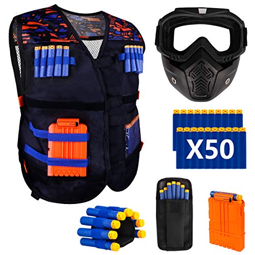 Kids Tactical Vest Kit for Nerf Guns N-Strike Elite Series Including Detachable Tactical