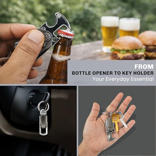 Image of Storite Rotating Gyro Spinner Keychain for Men & Women with Double Ring Multi-Functional Bottle Opener Metal Fidget Key Holder Car,Bike & House Keys Organizer, EDC Accessory for Men & Women