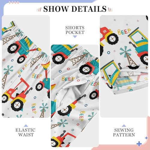 ZZXXB Truck Windmill Boys Long Pants Soft Trousers Elastic Waist Kids Lounge Bottoms with Pockets S-XL4