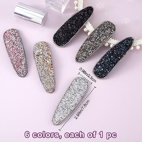 HINZIC 6 piezas pinzas de cabello con brillantes miniatura 2
