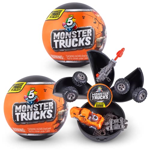 ZURU 5 SURPRISE- 5 Surprise Monster Trucks Serie 1 de ZURU (Paquete de 2) Fantasma, Monstruo 77142 Truck Capsule Coleccionable (2 Unidades), Color Pack