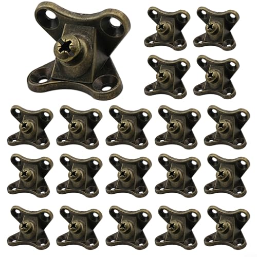 Lote de 20 conectores de esquina de aleación de zinc para construcción de muebles (bronce)