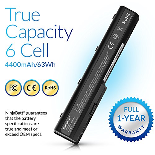 NinjaBatt Laptop Battery for HP 480385-001 GA08 516355-001 464059-142 HSTNN-DB75 HSTNN-C50C 486766-001 DV7T-3100 534116-291 DV7-3183CL DV7 DV7T GA04 GA06 - High Performance [8 Cells/4400mAh/63Wh] - Thumbnail 6
