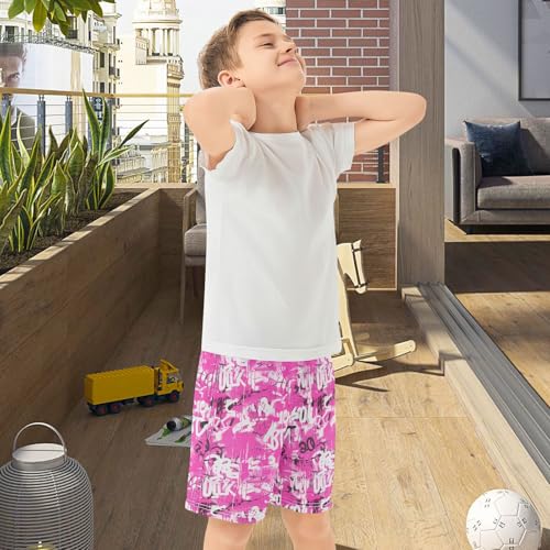 Boys Athletic Shorts Graffiti Street Art Summer Casual Shorts Boys Gym Shorts with Pocket 7-15Y 212167794