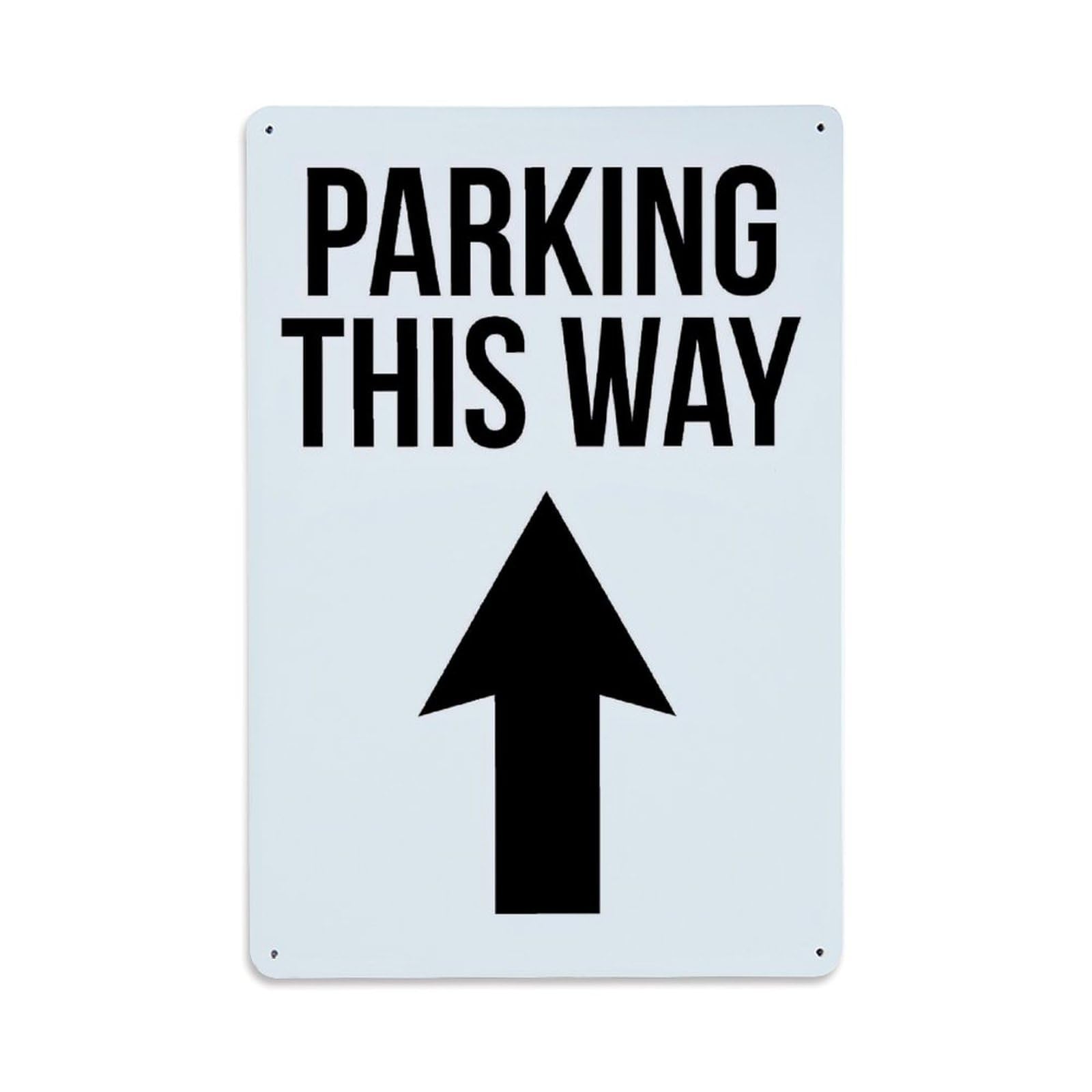 Jdfenggu Vintage Parking This Way Arrow Sign Retro Metal Tin Sign, Decor Art Poster For Bar, Home, Man Cave, Kitchen, Laundry Room Gift 8X12inch