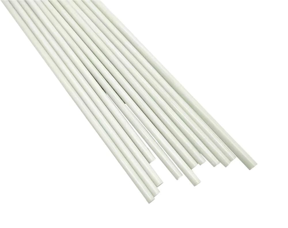 10 aste in fibra di vetro bianche, lunghezza 500 mm, barra in fibra di vetro solida(7.0x500mm)