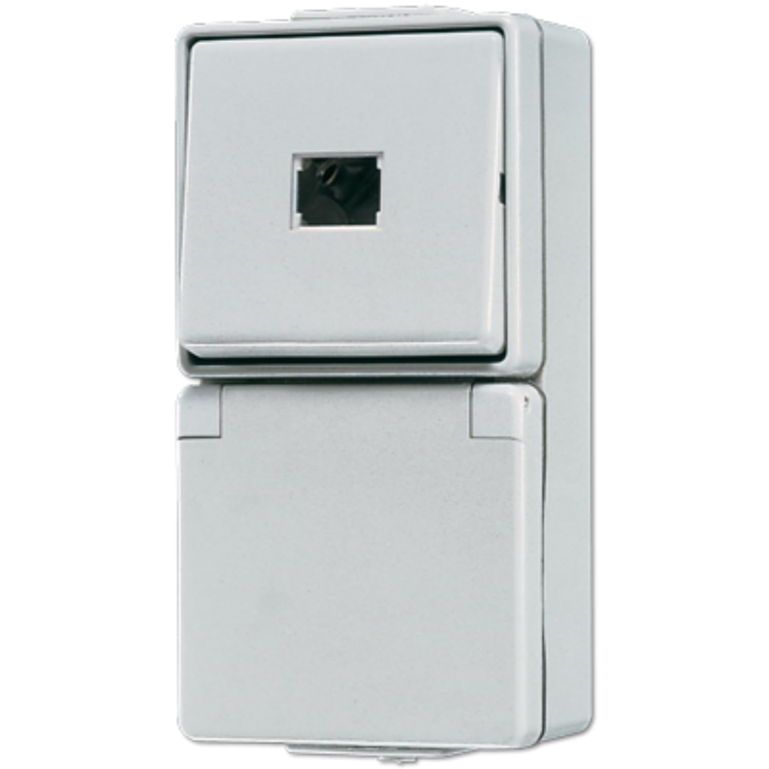 Prise Schuko Jung 671 W avec bouton-poussoir 1 pôle encastrable