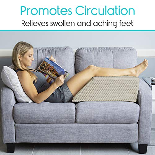 Xtra-Comfort Leg Elevation Pillow For Sleeping, Swelling, Post Surgery - Memory Foam Bed Wedge Pillow- Support Cushion For Pregnancy, Leg, Foot Rest #TOP4