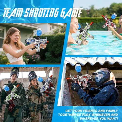 Image of SUPER TOY Electric Gel Blaster Gun Automatic Splat Toy Pistol with Rechargeable Battery and 10,000 Water Balls Outdoor Target Games for Boys