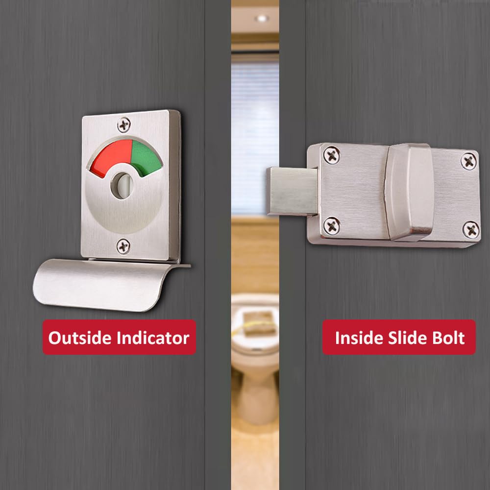 Verrou à Tige Ronde Pour Toilettes, En Acier Inoxydable, Indicateur De Cloison De Salle De Bains, Boulon, Boucle De Porte, Matériel D'amélioration De L'habitat