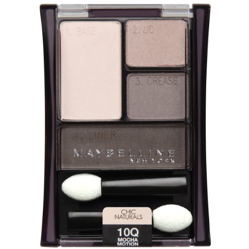 Maybelline New York Expert Wear Eyeshadow Quads, 10q Mocha Motion Chic Naturals, 0.17 Ounce