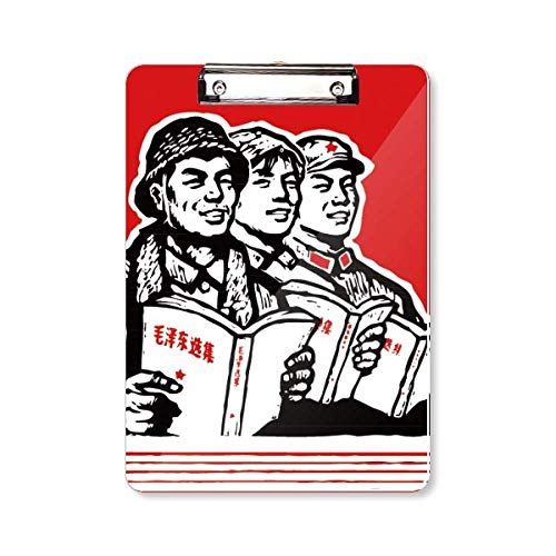 Porte-bloc Rouge A4 Worker Soldier Star support rigide pour écriture et rangement
