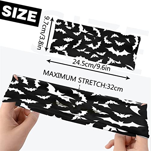 Forchrinse Halloween Bat Print Sport Headband For Women Men Headband Sweat Bands Polyester Stretch Workout Headband For Running Yoga Exercise #TOP1
