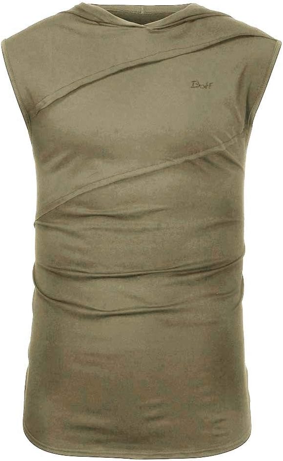 Splicing Contrast Hood Striped Patchwork Jacket Vest Men Sleeveless Men Blouse Camouflage Shirt Men