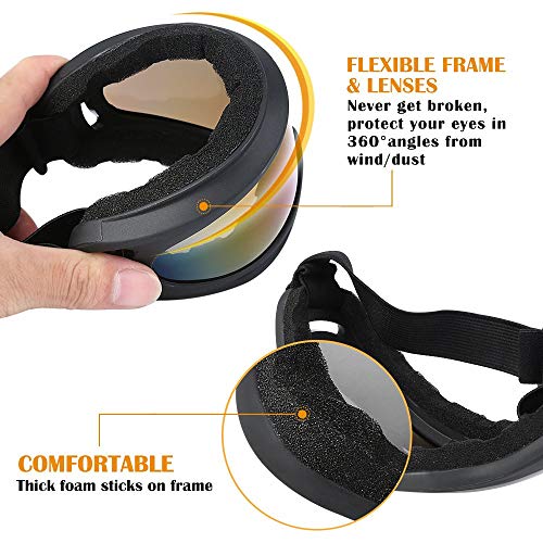 Ski Goggles, 2 Pack Snowboard Goggles Skate Glasses, Motorcycle Cycling Goggles For Kids, Boys & Girls, Youth, Men & Women, With Uv 400 Protection, Wind Resistance, Anti-Glare Lenses #TOP2