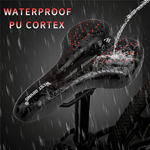 Honelife Sela de bicicleta Respirável Almofada Oca de Couro PU Confortável Estrada MTB Bicicleta Sel