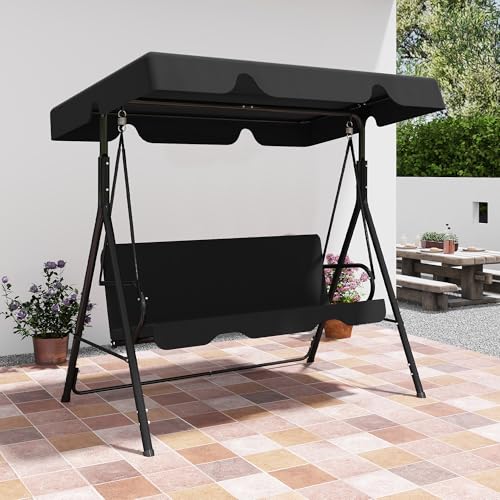 image for Murago Outdoor Patio Swing Chair with Adjustable Canopy, Outdoor Patio