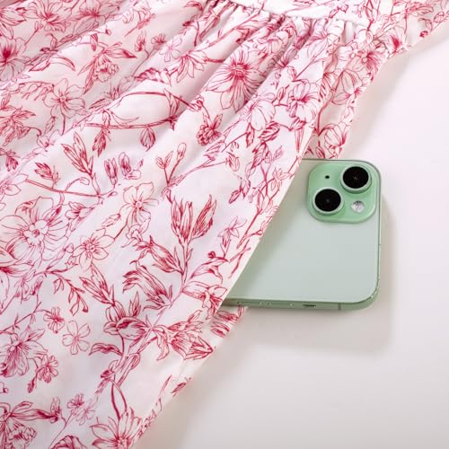 Image of Scarlet Darkness Floral Mini Corset Dress for Women Teen 2026 Summer Spring Flowy A-Line Sundress with Pockets