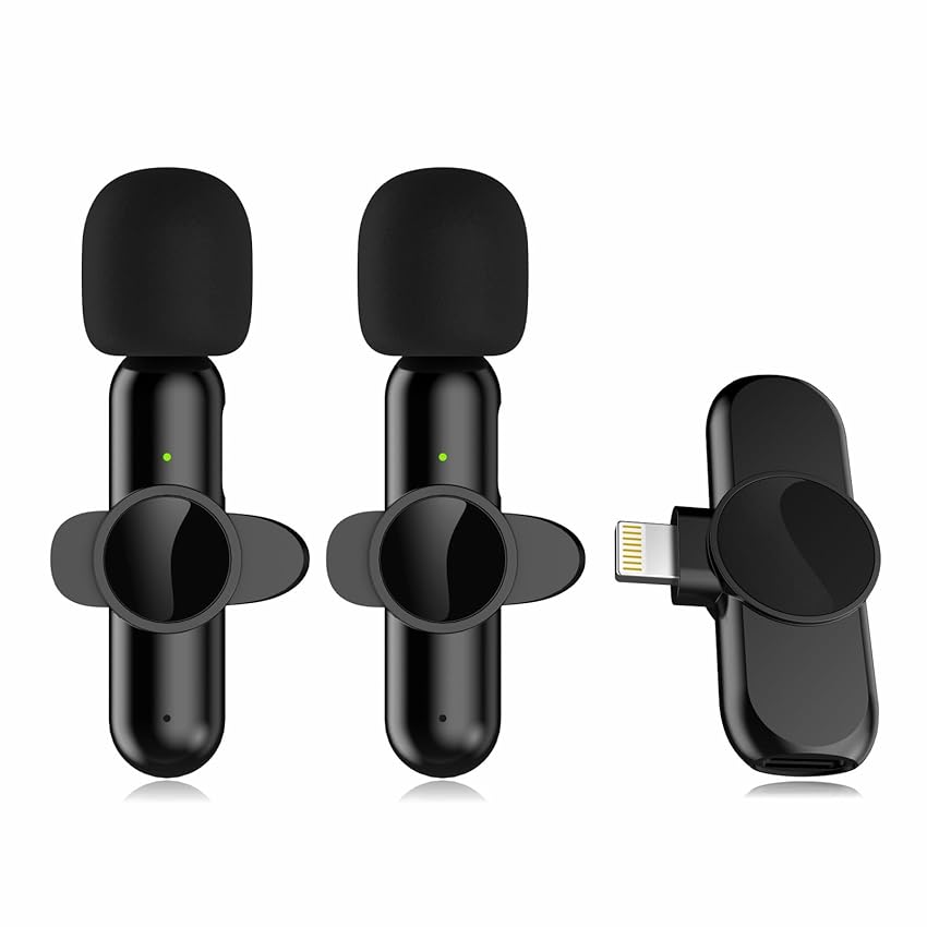 Immagine del prodotto Babystar Microfono Wireless per iPhone, Mini Microfono Lavalier Wireless Plug-Play per iPhone, iPad per YouTube, TikTok,Live Stream, Riduzione Intelligente del Rumore (nessuna APP e Bluetooth)