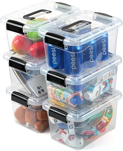 EOENVIVS Plastic Storage Bins with Lids 6 Packs, 7 Quart Storage ...