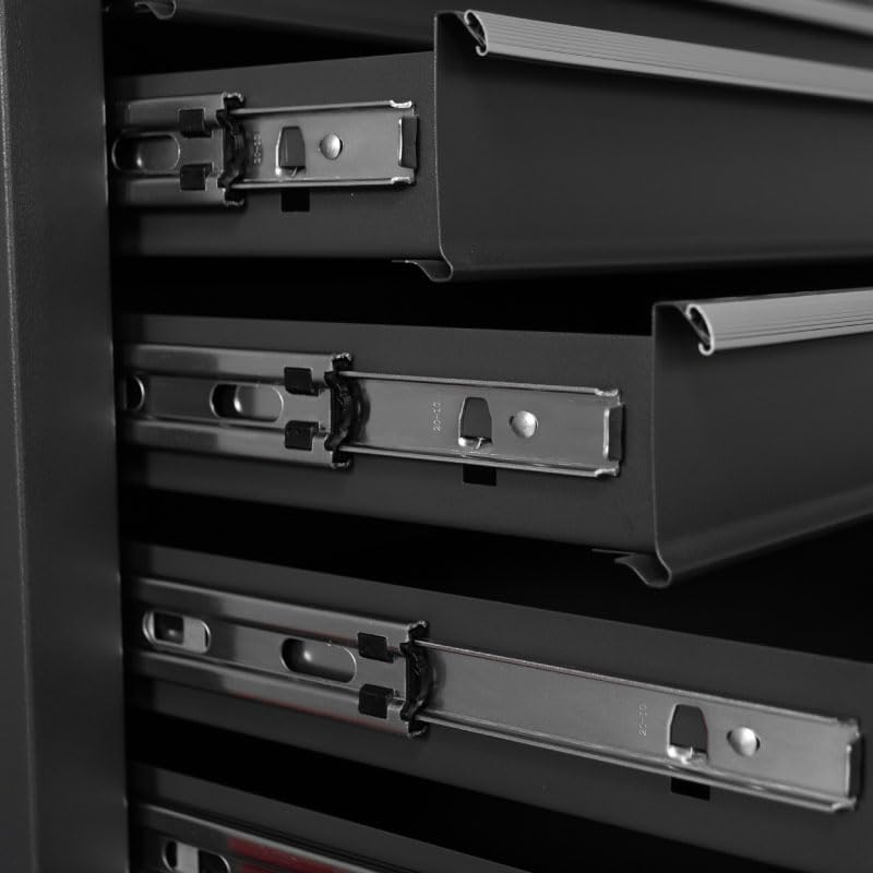 George Tools Werkstattwagen mit 6 Schubladen - Werkzeugkasten, Werkzeugkiste - Mobiler Werkzeug-Wagen ohne Werkzeug - Rollwagen zur Werkzeugaufbewahrung mit Schloss - Grau – Bild 7