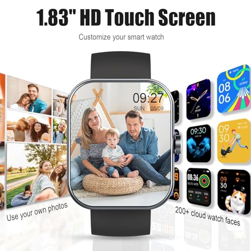 Image of Smart Watch for Men Women (Answer /Make Call), 1.83 inch HD Touchscreen Fitness Tracker, 110+ Sport Modes, Fitness Watch with Heart Rate /Sleep Monitor /Step, Waterproof Smartwatch for Android,Silver Beige