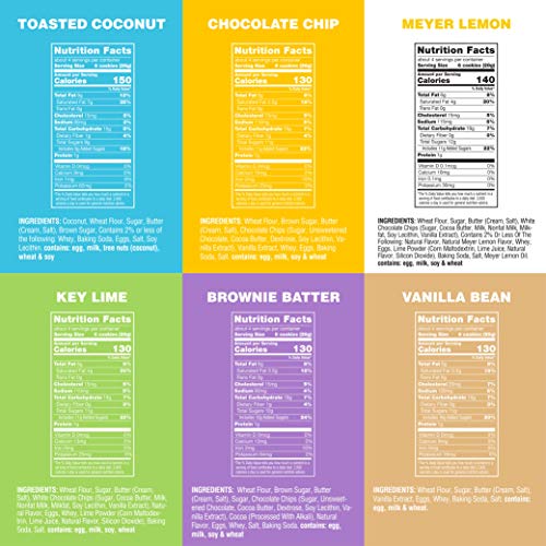 Thinsters Cookies 6 Count Variety, 4Oz Chocolate Chip, Toasted Coconut, Meyer Lemon, Brownie Batter, Vanilla Bean, Key Lime Pie, Non-Gmo, Peanut Free, No Corn Syrup, Crunchy Cookies #TOP1