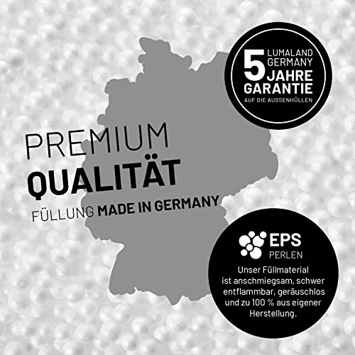 Lumaland Sitzsack-Lounge Modular Garnitur | 5-Teiliges Set | Indoor & Outdoor Sitz-Garnitur | Erweiterbar & Waschbare Sitzmöbel für Innenräume & Garten | Wasserfeste Chill-Out Lounge [Grau]