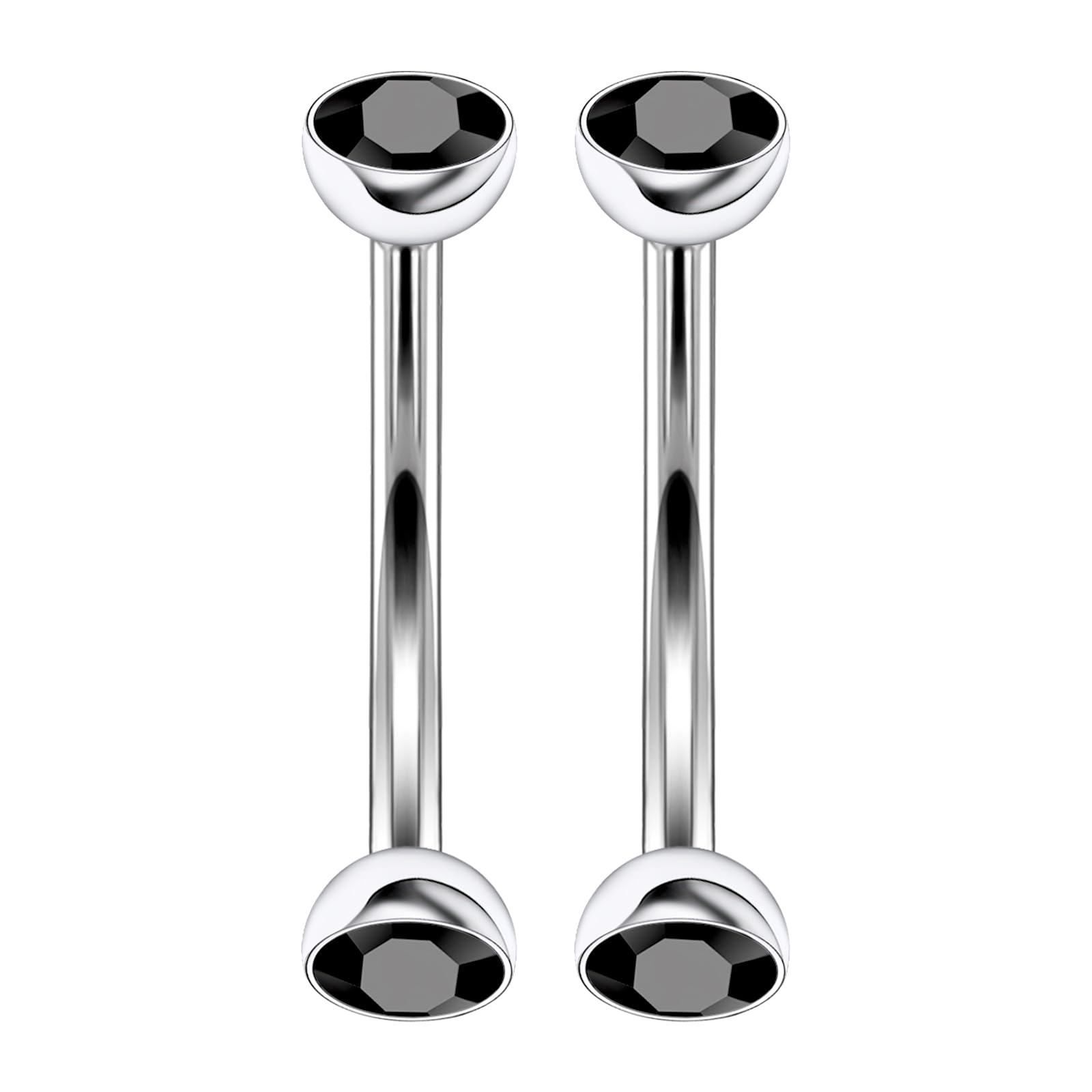 Rmsnxnnz 16G Astm F136 Titanium Eyebrow Piercing Jewelry Curved Barbell Eyebrow Ring Vertical Labret Lip Jewelry Daith Rook Earrings Navel Small Belly