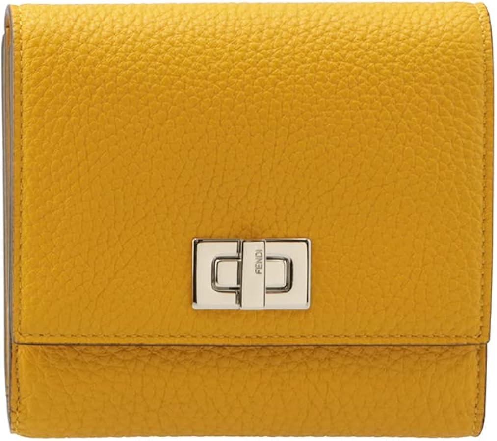未使用級 FENDI ２つ折り 財布 ピーカブー セレリア 付属品有 レモン 未使用級 FENDI 2つ折り 財布 ピーカブー セレリア 付属品有