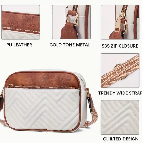 Image of ITALISH Women Leather Crossbody Sling Bag in Geometric Pattern