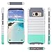 ULAK Galaxy S8 Case, Hybrid Slim Stylish Protective Case 2-Piece Dual Layer Style Hard Cover for Samsung Galaxy S8 2017 (Minimal Mint Stripes+Grey) Will not Fit S8 Plus