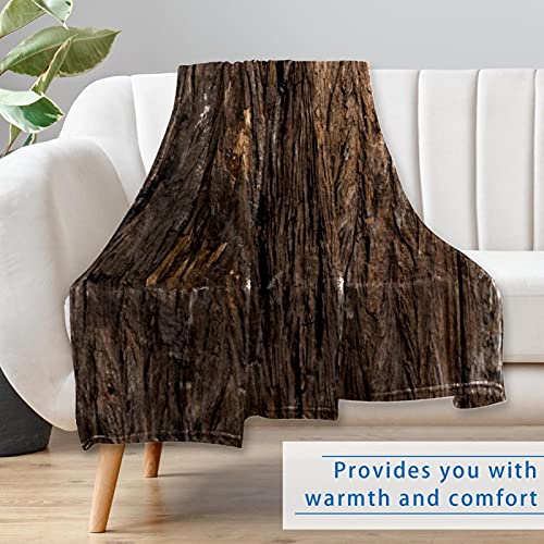 Couverture douce marron texture bois imprimée style vintage - 7