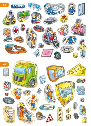 Ravensburger Wimmeln, Rätseln, Stickern: Fahrzeuge - Stickerbuch ab 4 Jahren, 13 Wimmelbilder, über 300 Sticker, Fahrzeuge