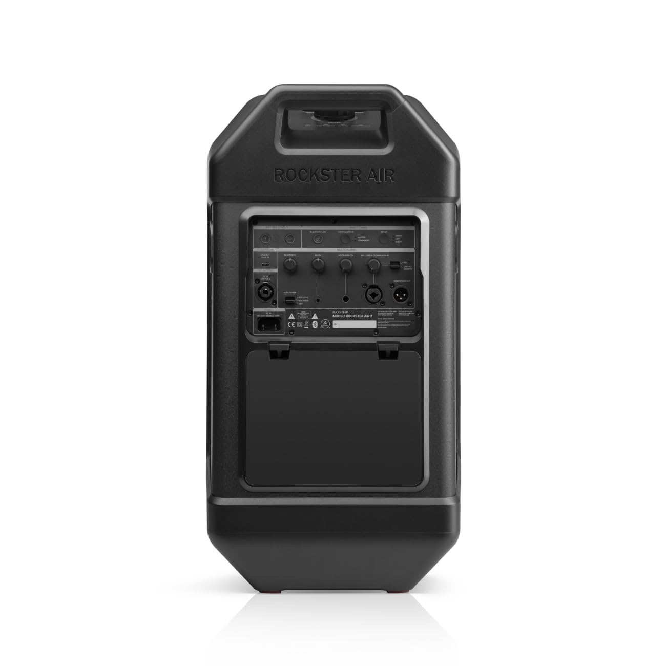 Teufel Fender x ROCKSTER AIR 2 - Großer Tragbarer Bluetooth Lautsprecher - Leistungsstarker Mobiler Party Speaker mit Langer Akkulaufzeit (58 h), Instrumentenanschlüsse, DJ, Mikro - Steel Black