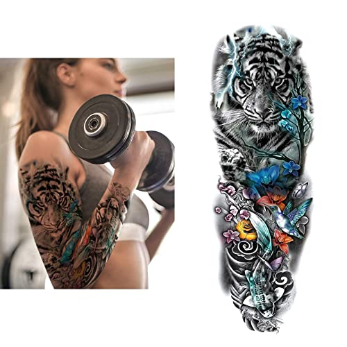 Image of Aresvns 12 Sheets Full Arm Temporary Tattoo Sleeves for Men Adults