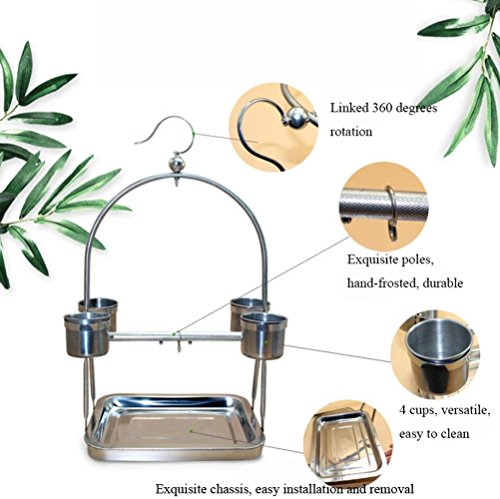 WYXIN Pertica in acciaio inox per Pet Bird Parrot